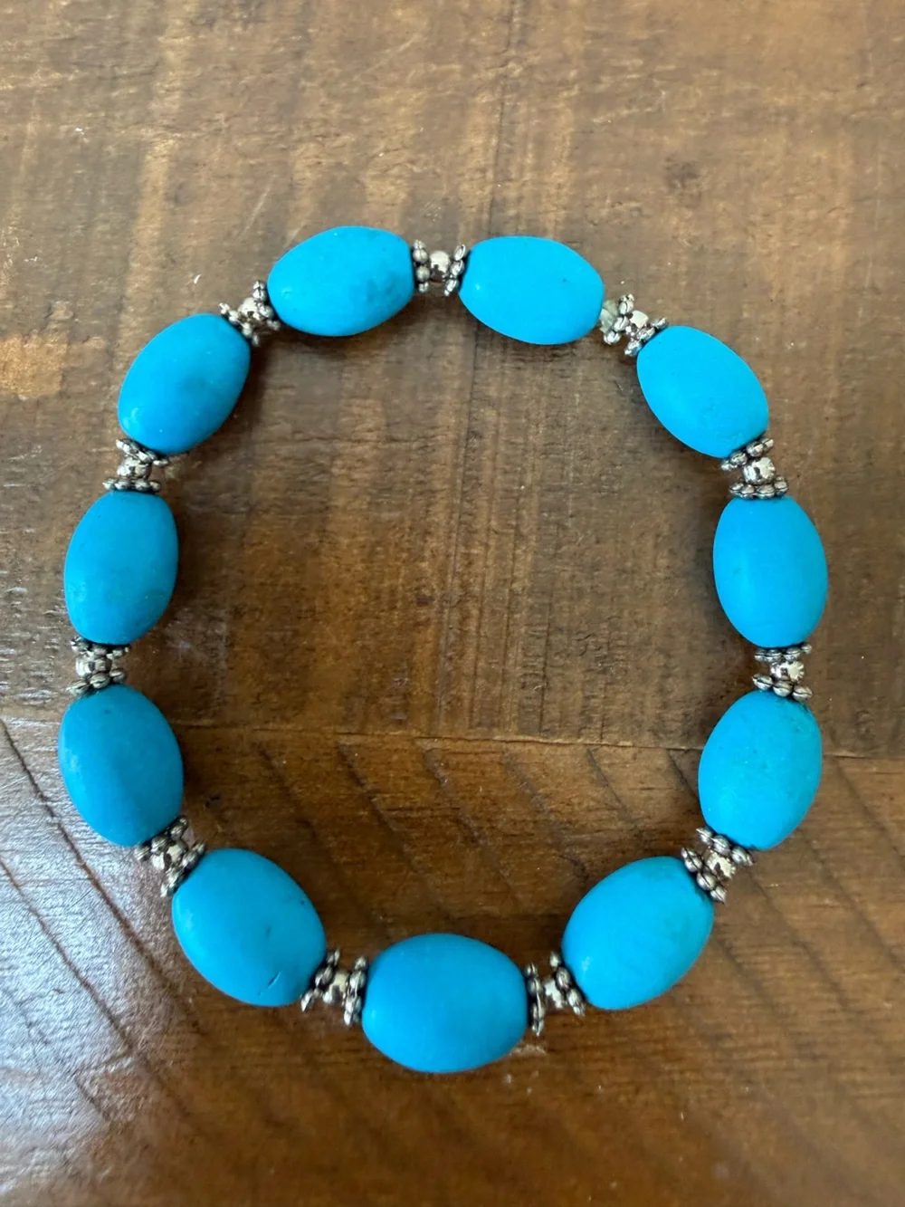 Vintage Turquoise Bead Jewelry Set Necklace Bracelet Earrings Necklace Broken